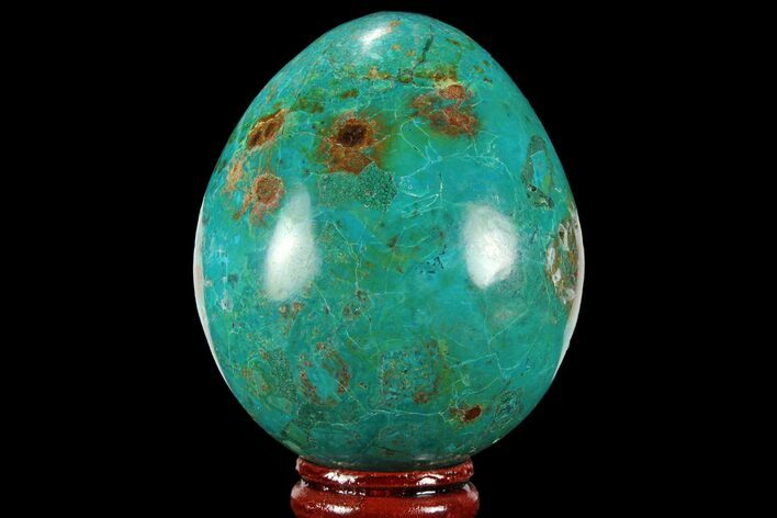 Polished Chrysocolla & Malachite Egg - Peru #95684